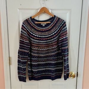 Bass Navy and Multicolor Knit Sweater
